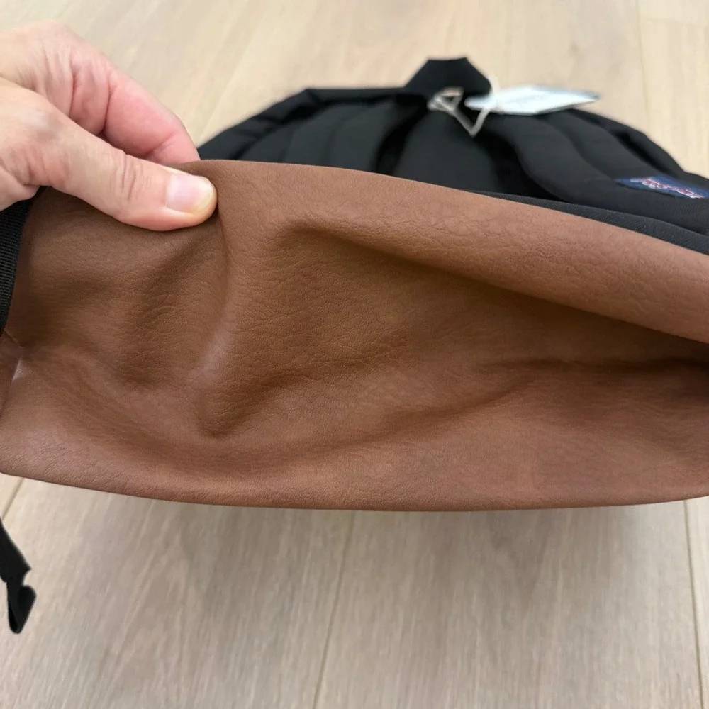 JanSport Cool Student Backpack Black Brown Laptop Sleeve JS0A2SDD008 NWT